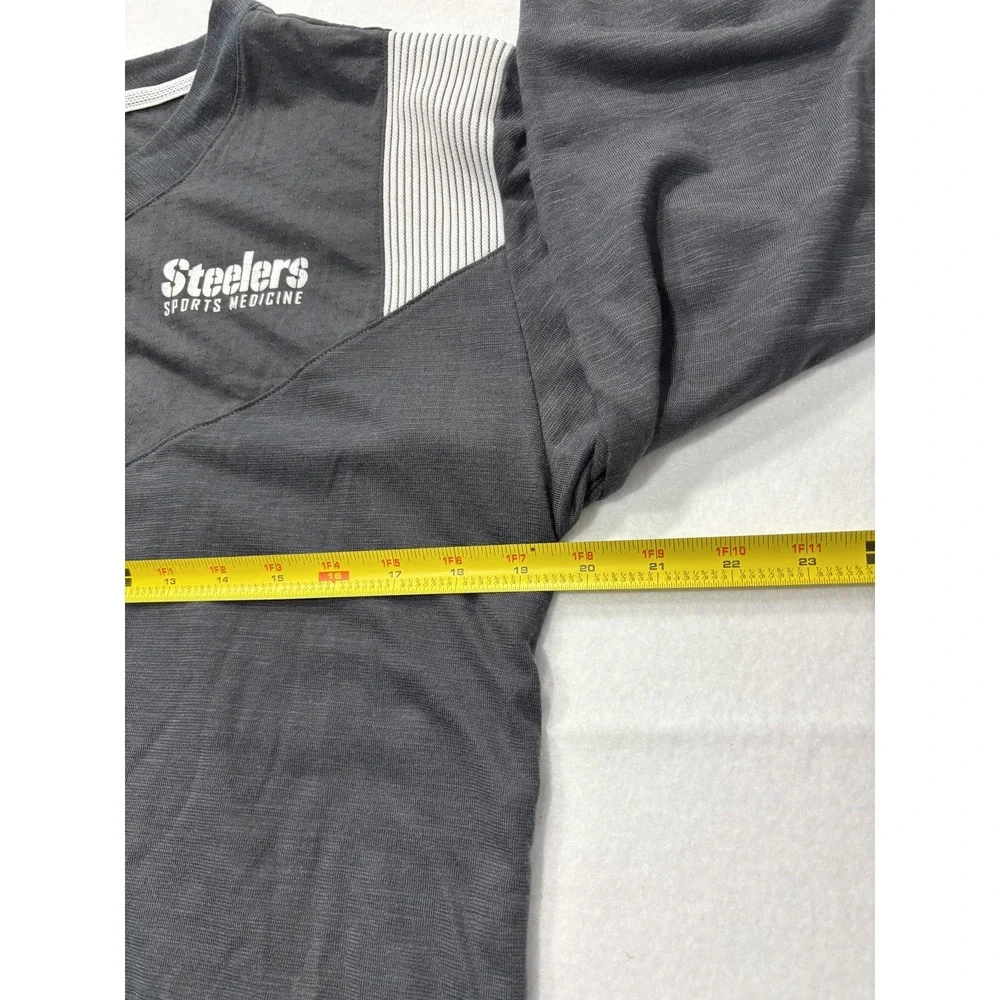 Pittsburgh Steelers Shirt Mens Medium Gray NFL Football Nike Dri Fit Long Sleeve